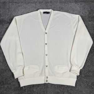 Vintage Par Four Cardigan Men's XLT Off White Long Sleeve USA Eclectic Grandpa‎
